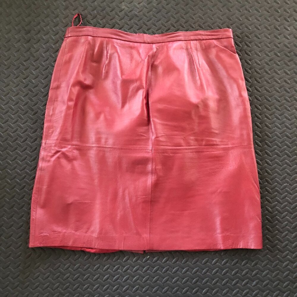 Terry Lewis Classic Luxuries Red Leather Mini Skirt